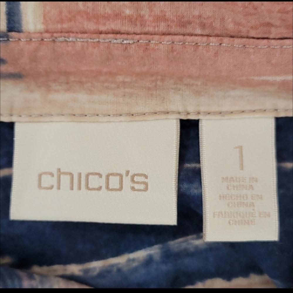 Chico's Top Button Front Multicolor Southwestern … - image 8